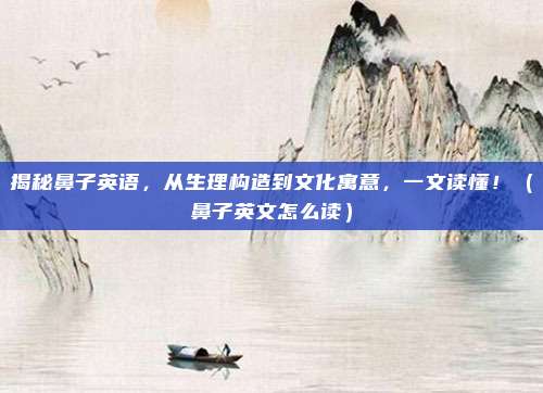 揭秘鼻子英语，从生理构造到文化寓意，一文读懂！（鼻子英文怎么读）