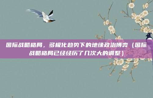 国际战略格局，多极化趋势下的地缘政治博弈（国际战略格局已经经历了几次大的调整）