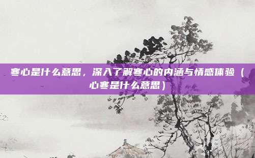 寒心是什么意思，深入了解寒心的内涵与情感体验（心寒是什么意思）