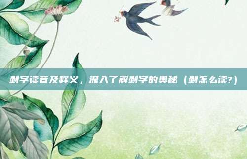 剥字读音及释义，深入了解剥字的奥秘（剥怎么读?）