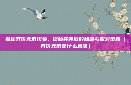 揭秘有价无市现象，揭秘其背后的秘密与应对策略（有价无市是什么意思）