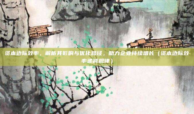 资本边际效率，解析其影响与优化路径，助力企业持续增长（资本边际效率递减规律）