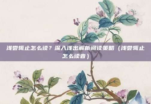 浅尝辄止怎么读？深入浅出解析阅读策略（浅尝辄止怎么读音）
