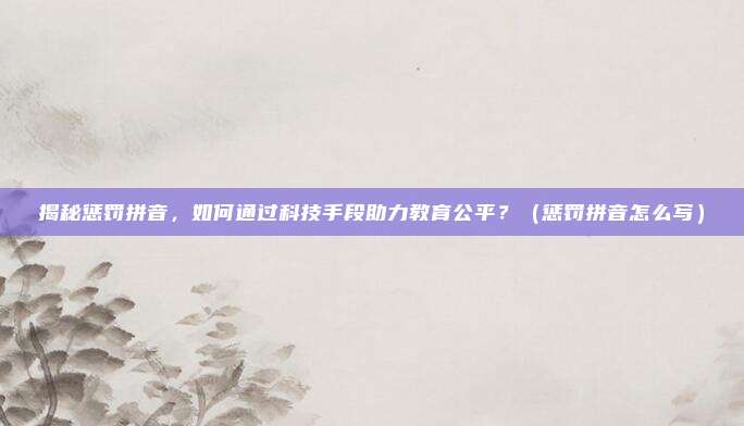 揭秘惩罚拼音，如何通过科技手段助力教育公平？（惩罚拼音怎么写）
