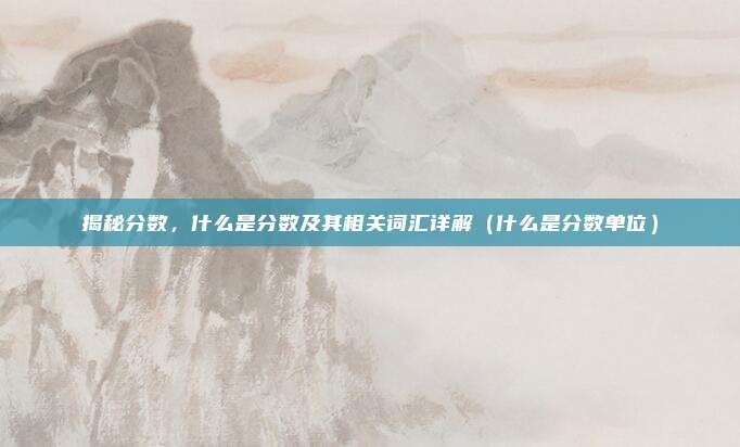 揭秘分数，什么是分数及其相关词汇详解（什么是分数单位）