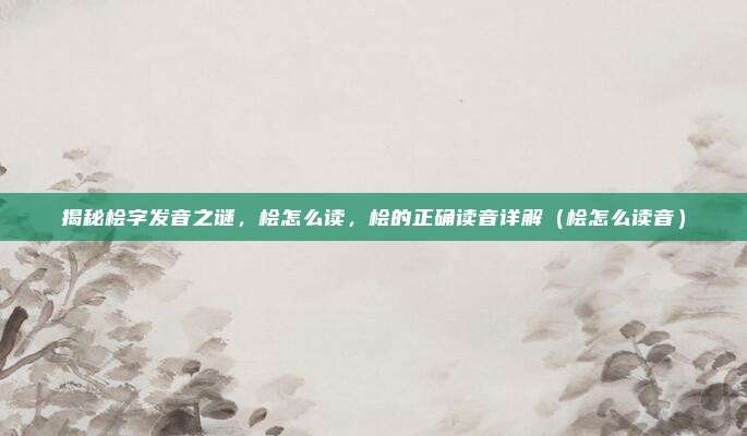 揭秘桧字发音之谜，桧怎么读，桧的正确读音详解（桧怎么读音）