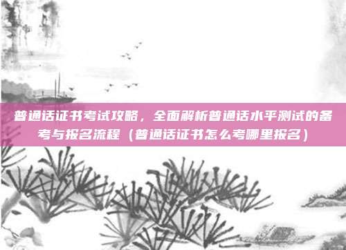 普通话证书考试攻略，全面解析普通话水平测试的备考与报名流程（普通话证书怎么考哪里报名）