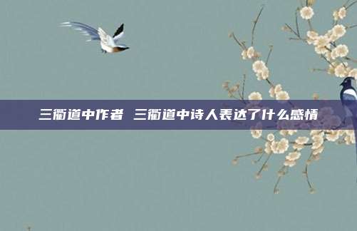三衢道中作者 三衢道中诗人表达了什么感情