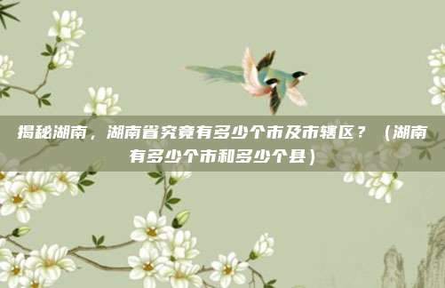 揭秘湖南，湖南省究竟有多少个市及市辖区？（湖南有多少个市和多少个县）