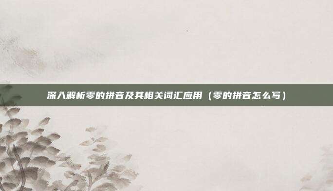 深入解析零的拼音及其相关词汇应用(零的拼音怎么写)