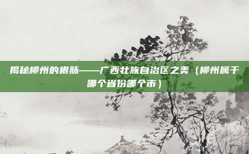 揭秘柳州的根脉——广西壮族自治区之美（柳州属于哪个省份哪个市）