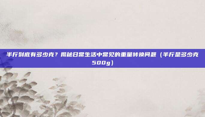 半斤到底有多少克？揭秘日常生活中常见的重量转换问题（半斤是多少克500g）