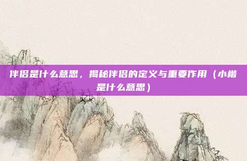 伴侣是什么意思，揭秘伴侣的定义与重要作用（小楷是什么意思）