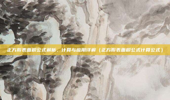 正方形表面积公式解析，计算与应用详解（正方形表面积公式计算公式）