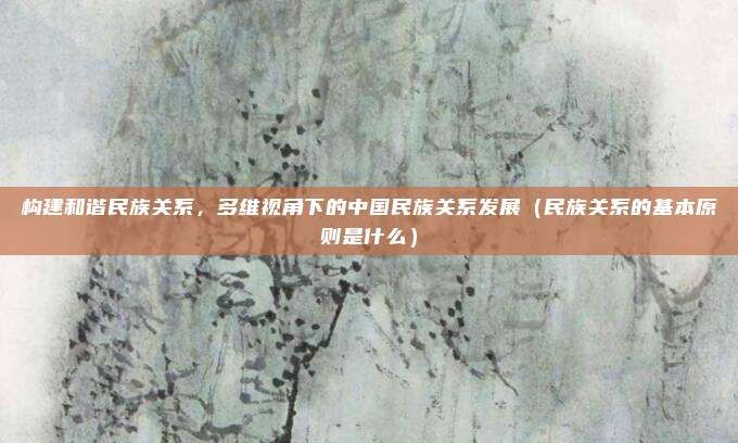 构建和谐民族关系，多维视角下的中国民族关系发展（民族关系的基本原则是什么）