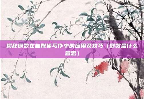 揭秘倒数在自媒体写作中的应用及技巧（倒数是什么意思）