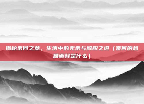 揭秘奈何之意，生活中的无奈与解脱之道（奈何的意思解释是什么）