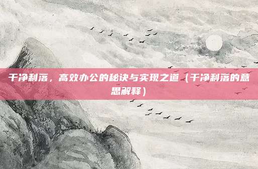 干净利落，高效办公的秘诀与实现之道（干净利落的意思解释）