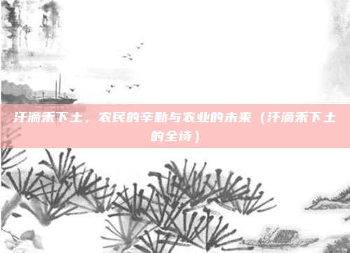 汗滴禾下土，农民的辛勤与农业的未来（汗滴禾下土的全诗）