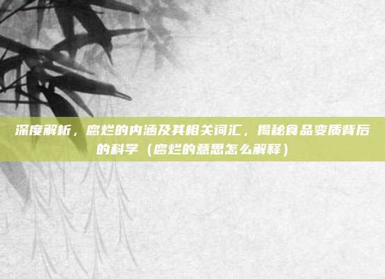 深度解析，腐烂的内涵及其相关词汇，揭秘食品变质背后的科学（腐烂的意思怎么解释）