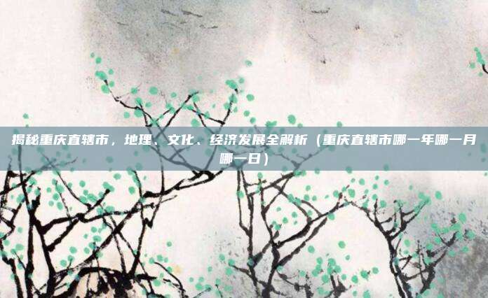 揭秘重庆直辖市，地理、文化、经济发展全解析（重庆直辖市哪一年哪一月哪一日）