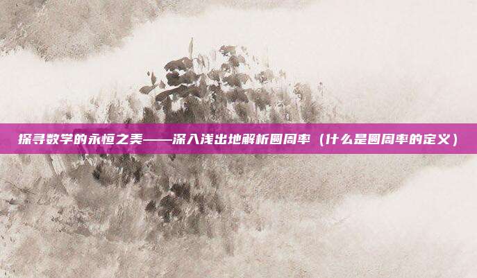 探寻数学的永恒之美——深入浅出地解析圆周率（什么是圆周率的定义）