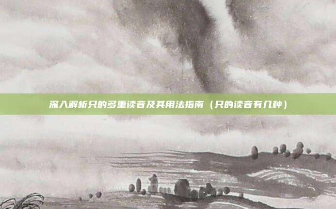 深入解析只的多重读音及其用法指南（只的读音有几种）