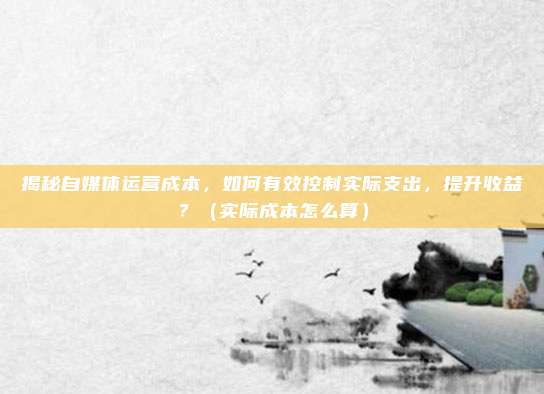揭秘自媒体运营成本，如何有效控制实际支出，提升收益？（实际成本怎么算）