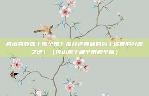 舟山究竟属于哪个市？揭开这神秘的海上城市的归属之谜！（舟山属于哪个市哪个省）