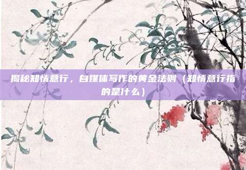 揭秘知情意行，自媒体写作的黄金法则（知情意行指的是什么）