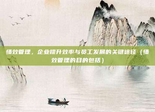 绩效管理，企业提升效率与员工发展的关键途径（绩效管理的目的包括）