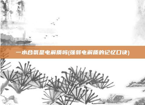 一水合氨是电解质吗(强弱电解质的记忆口诀)