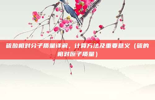 硫酸相对分子质量详解，计算方法及重要意义（硫的相对原子质量）