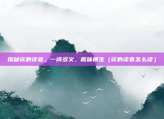 探秘钦的读音，一词多义，趣味横生（钦的读音怎么读）