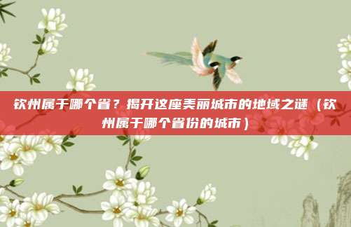 钦州属于哪个省？揭开这座美丽城市的地域之谜（钦州属于哪个省份的城市）