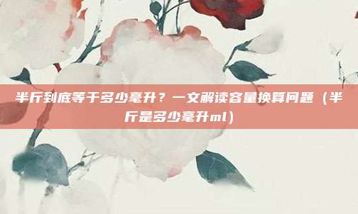半斤到底等于多少毫升？一文解读容量换算问题（半斤是多少毫升ml）