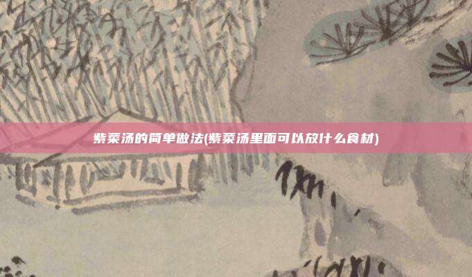 紫菜汤的简单做法(紫菜汤里面可以放什么食材)