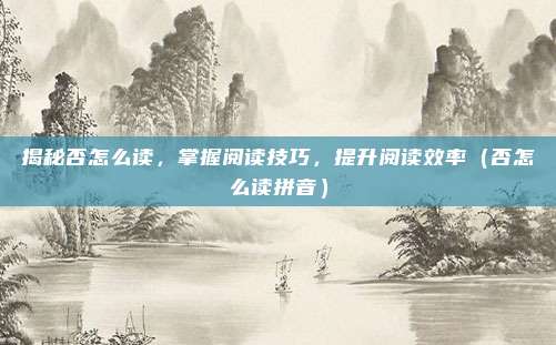 揭秘否怎么读，掌握阅读技巧，提升阅读效率（否怎么读拼音）