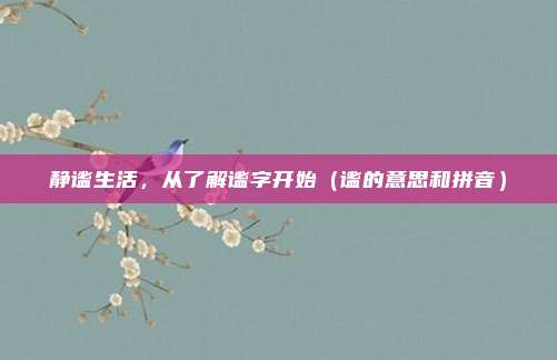 静谧生活，从了解谧字开始（谧的意思和拼音）