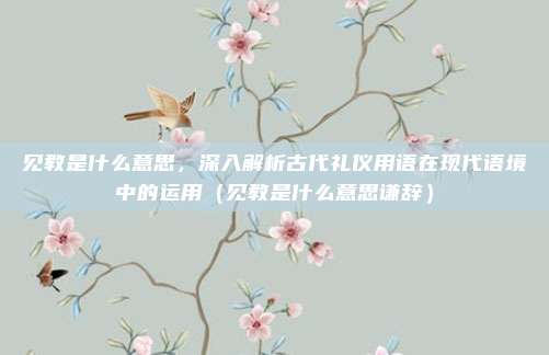 见教是什么意思，深入解析古代礼仪用语在现代语境中的运用（见教是什么意思谦辞）