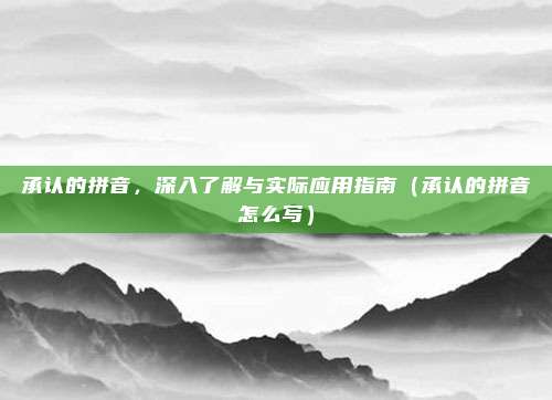 承认的拼音，深入了解与实际应用指南（承认的拼音怎么写）