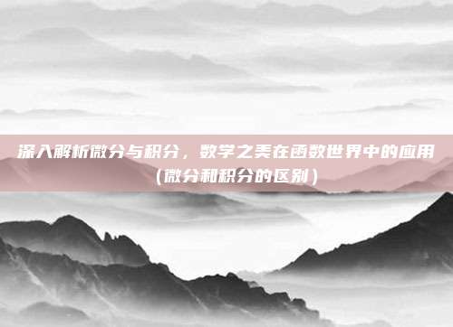 深入解析微分与积分，数学之美在函数世界中的应用（微分和积分的区别）