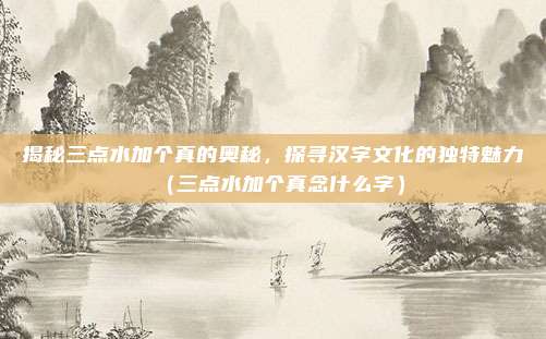 揭秘三点水加个真的奥秘，探寻汉字文化的独特魅力（三点水加个真念什么字）