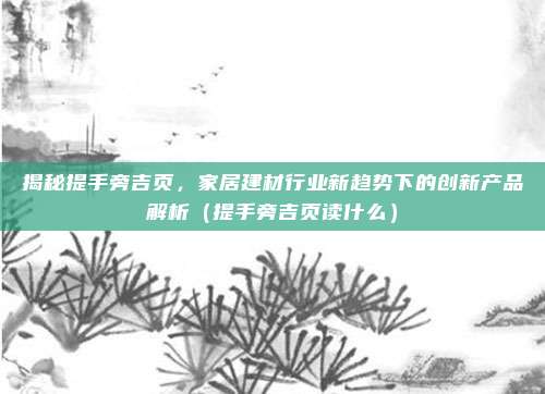 揭秘提手旁吉页，家居建材行业新趋势下的创新产品解析（提手旁吉页读什么）