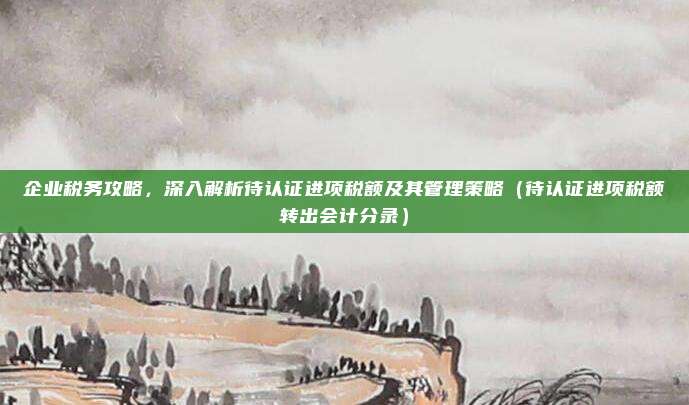 企业税务攻略，深入解析待认证进项税额及其管理策略（待认证进项税额转出会计分录）