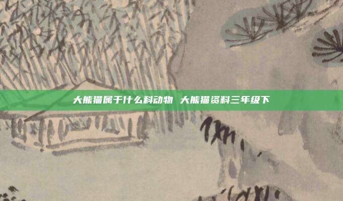 大熊猫属于什么科动物 大熊猫资料三年级下