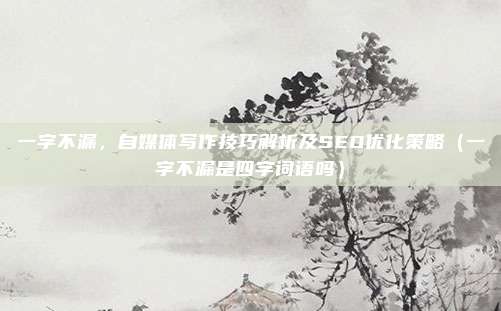 一字不漏，自媒体写作技巧解析及SEO优化策略（一字不漏是四字词语吗）