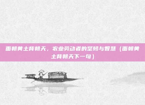 面朝黄土背朝天，农业劳动者的坚韧与智慧（面朝黄土背朝天下一句）