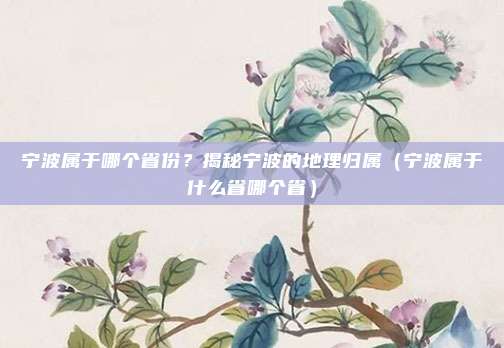 宁波属于哪个省份？揭秘宁波的地理归属（宁波属于什么省哪个省）