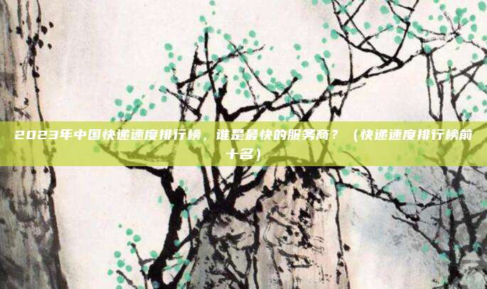 2023年中国快递速度排行榜,谁是最快的服务商?(快递速度排行榜前十名)